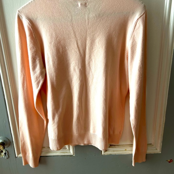 GUESS sweater Light Peachy Pink long sleeves top Metallic words - Picture 5 of 6